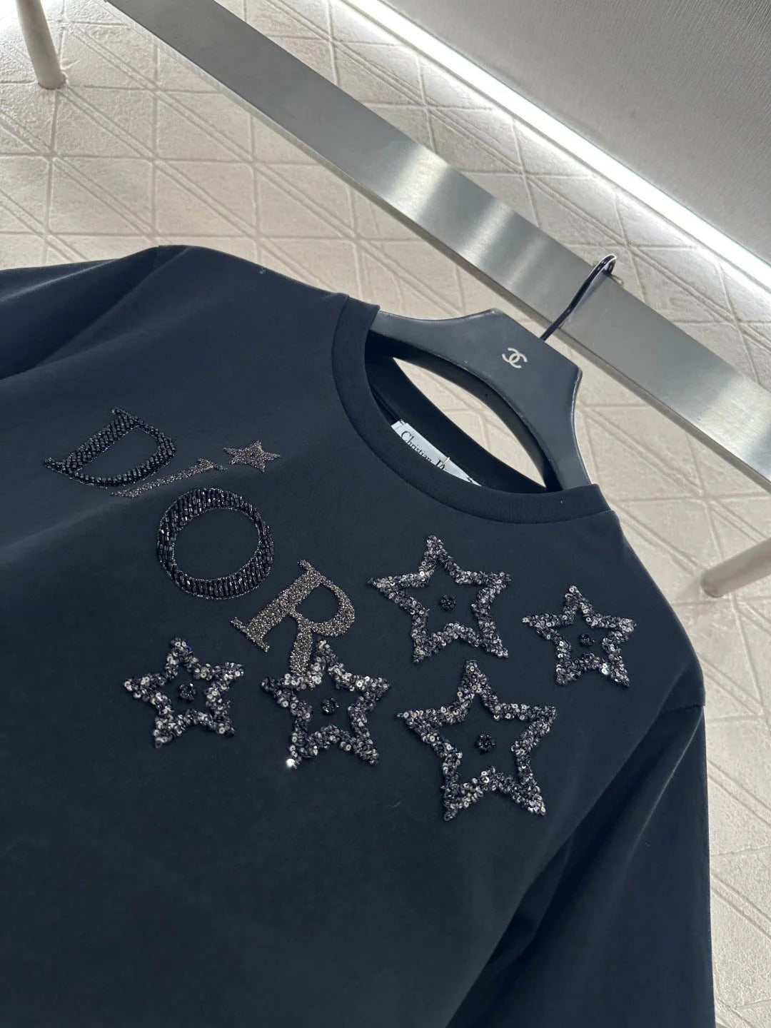 DIOR 25S ROUND-NECK SEQUIN T-SHIRT 730