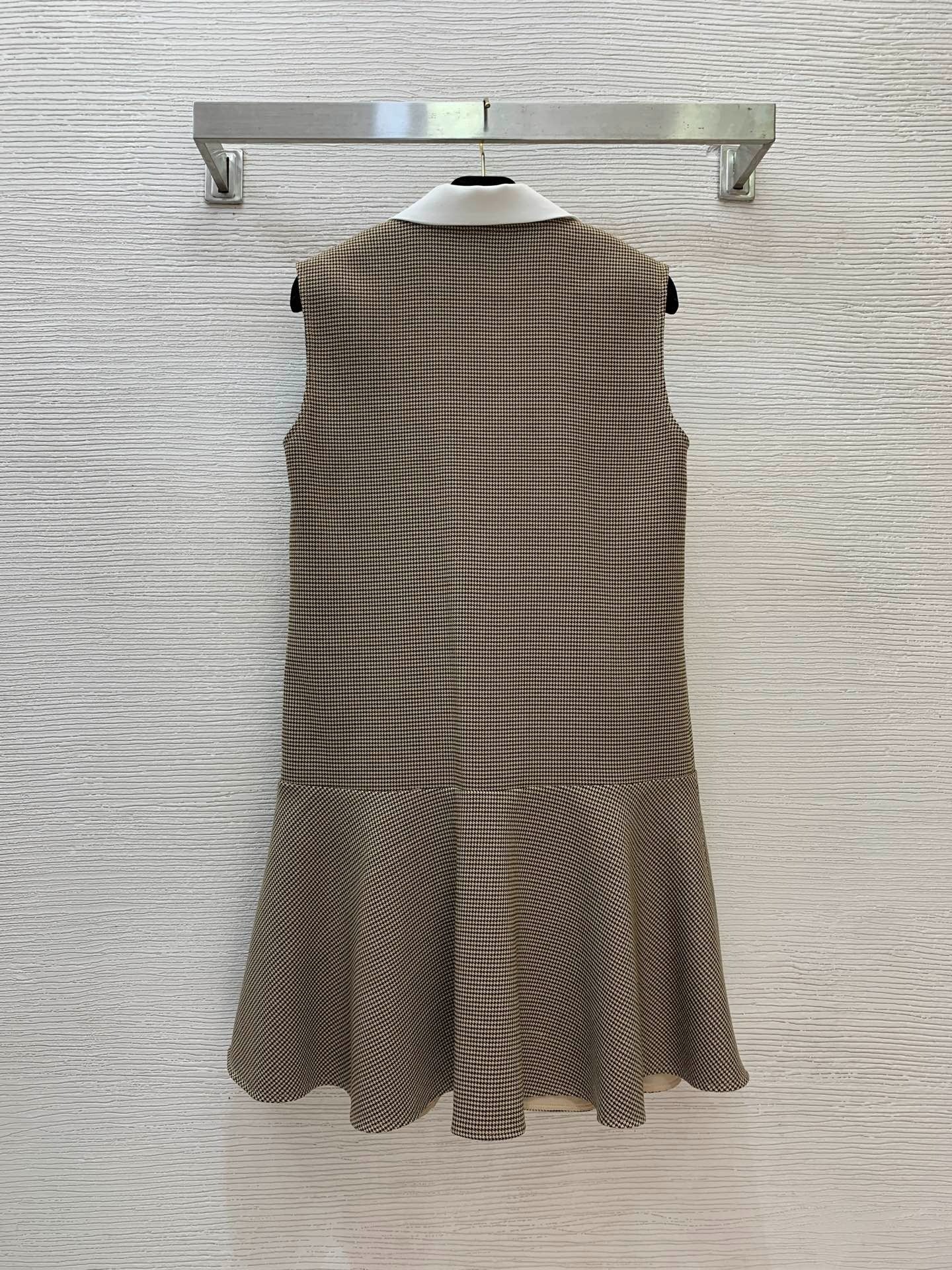 Miumiu 2026 Polo Mini Dress Beige Wool Blend Fabric 420341