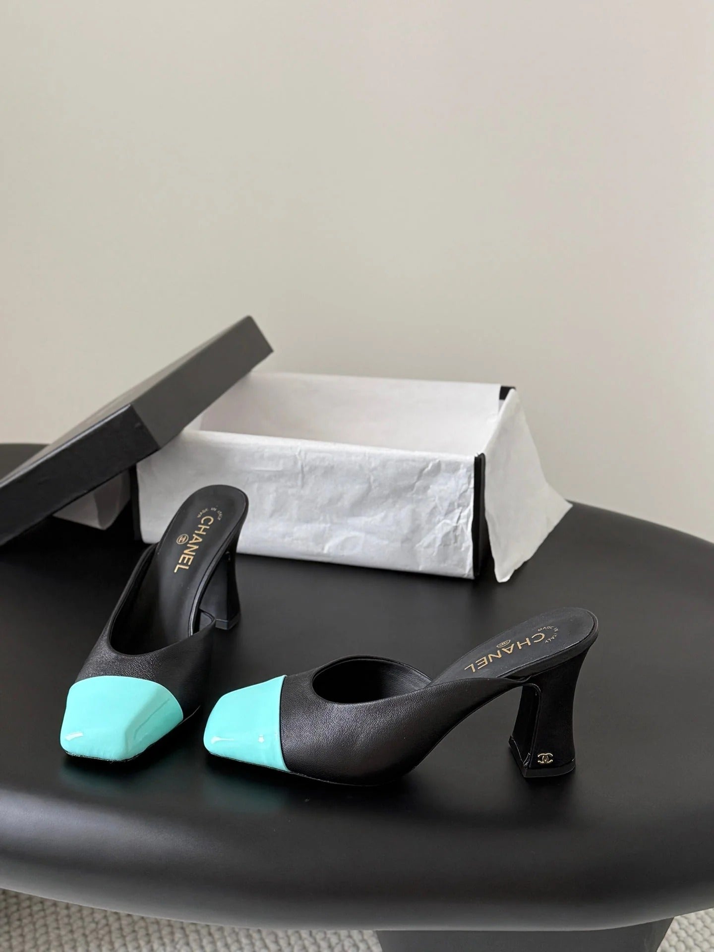 CC 2026 Mary Jane Mule 70 Black Blue Cowhide 700432