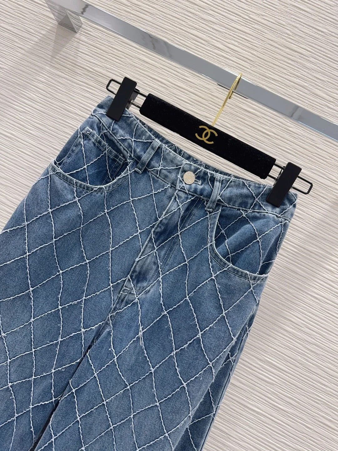 Chanel 2026 Denim Jeans Blue and White Cotton 731804