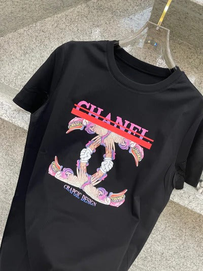 CC 2026 Short-Sleeve T-Shirt Pink Beige Cotton 472260