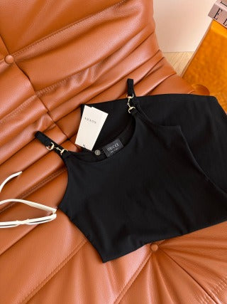 GG 26s Metal Shoulder Strap Buckle Decoration Slip Dress 406080