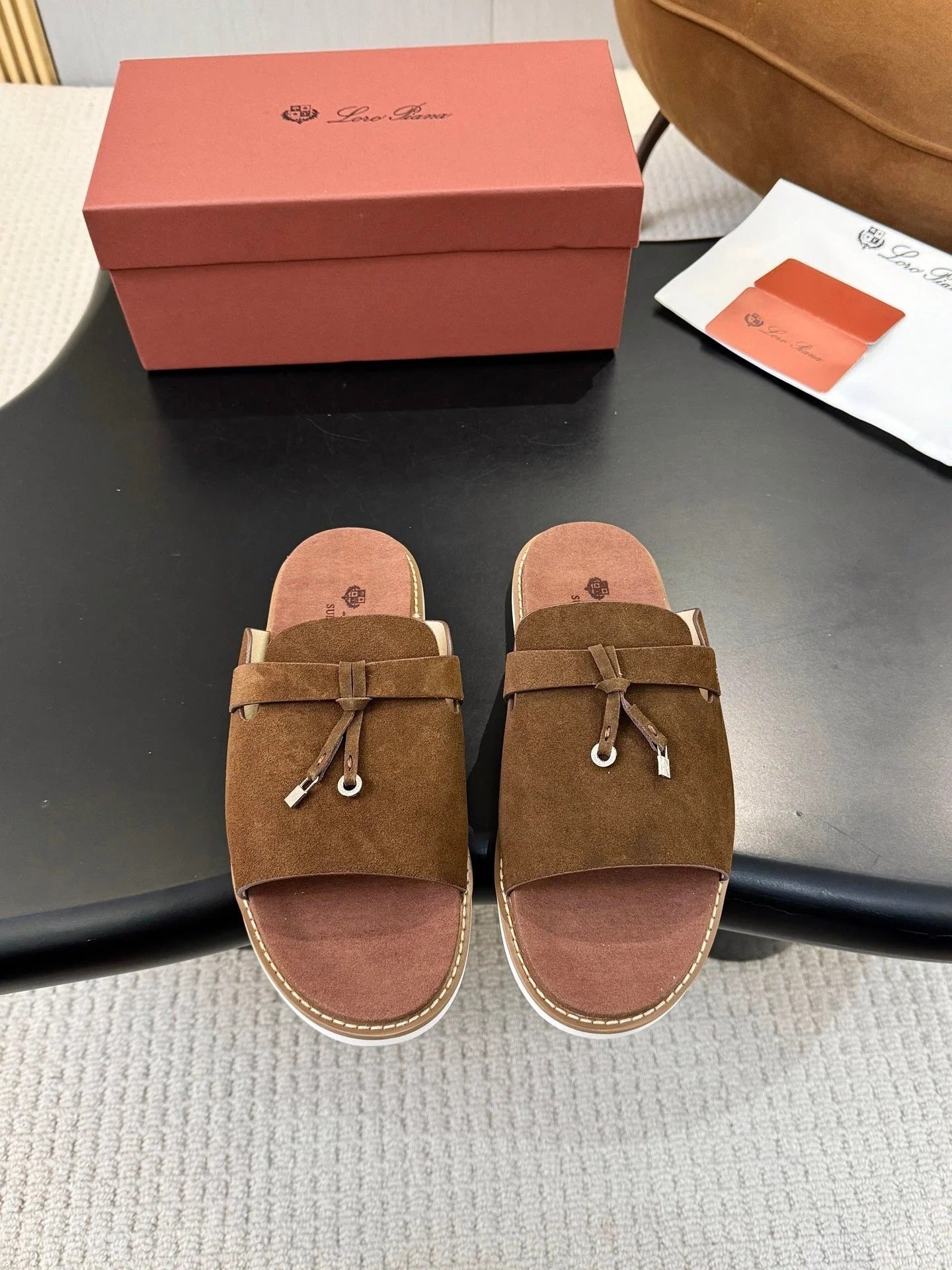 Loro Piana 2026 Summer Walk Slide Sandal Suede Cowhide 903949