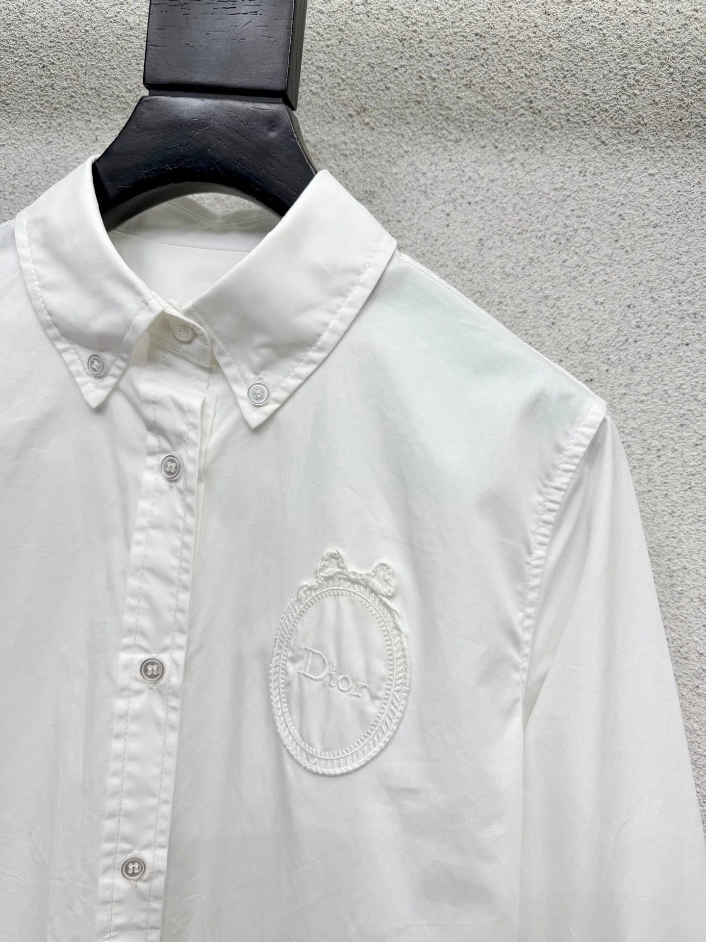 Dior 2026 Embroidered Logo Shirt White Cotton 374551