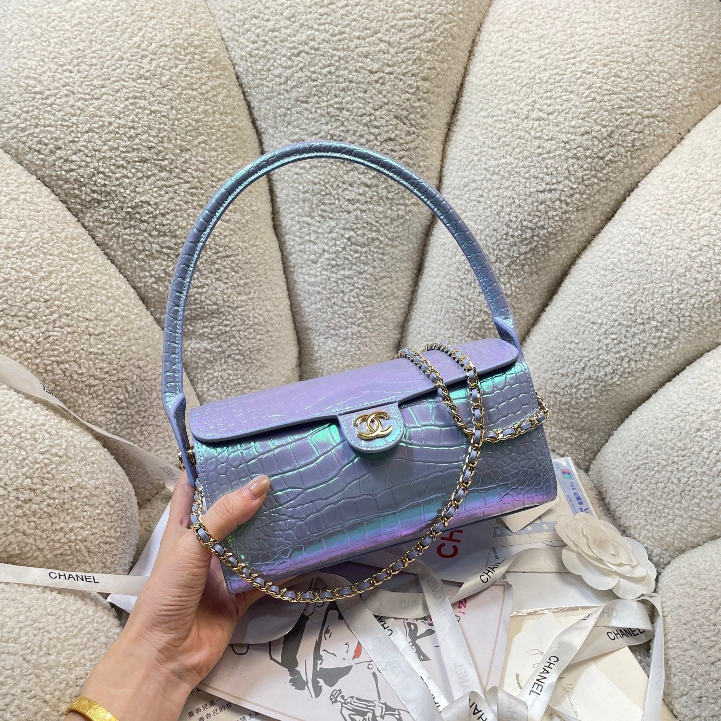 Chanel 2026 Double C Logo Bowling Ball Bag 23cm Leather