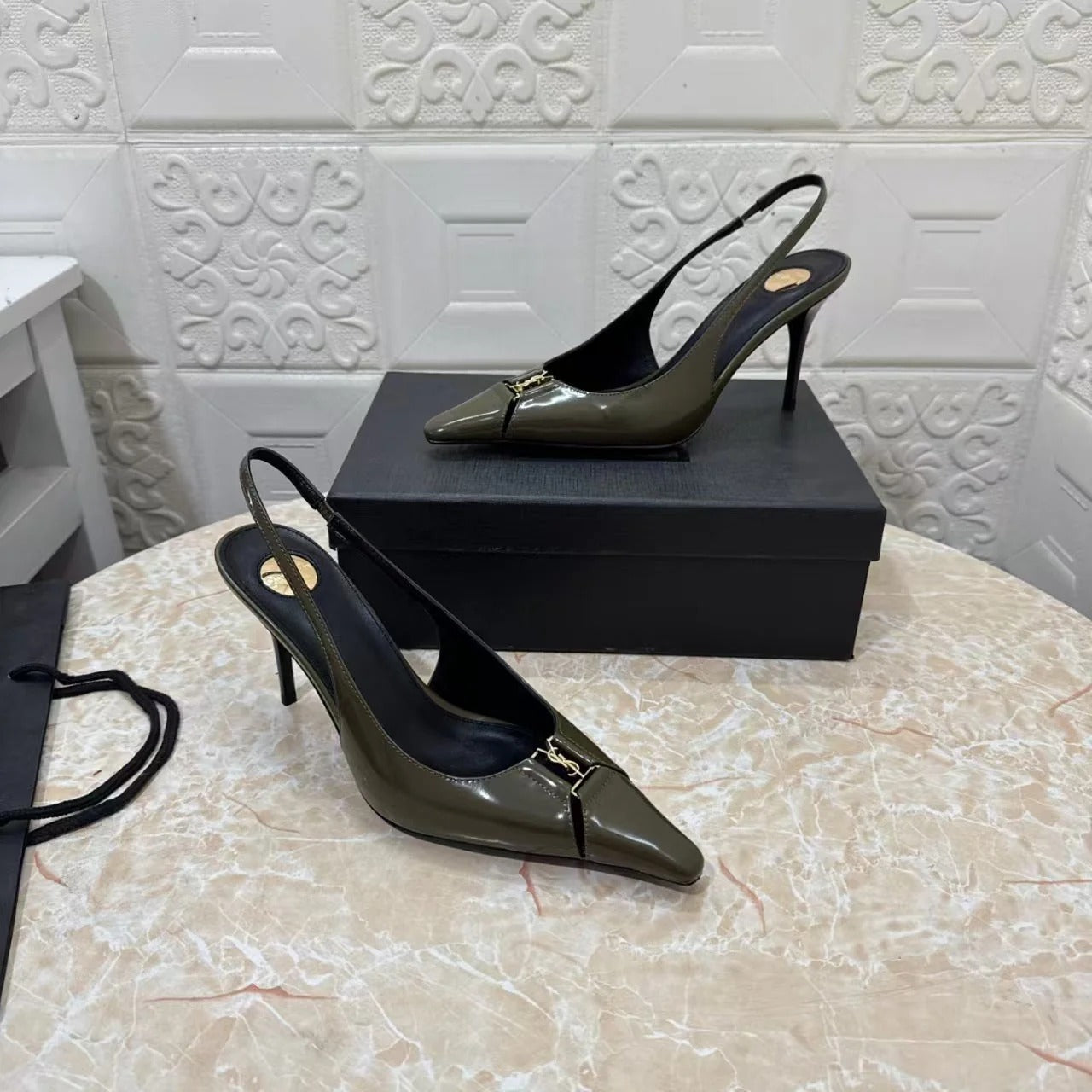 YSL 2026 Babylone Slingback 90mm Sheepskin