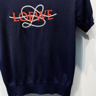 Loewe 26s Short-Sleeve T-Shirt Navy Blue Knit 406246