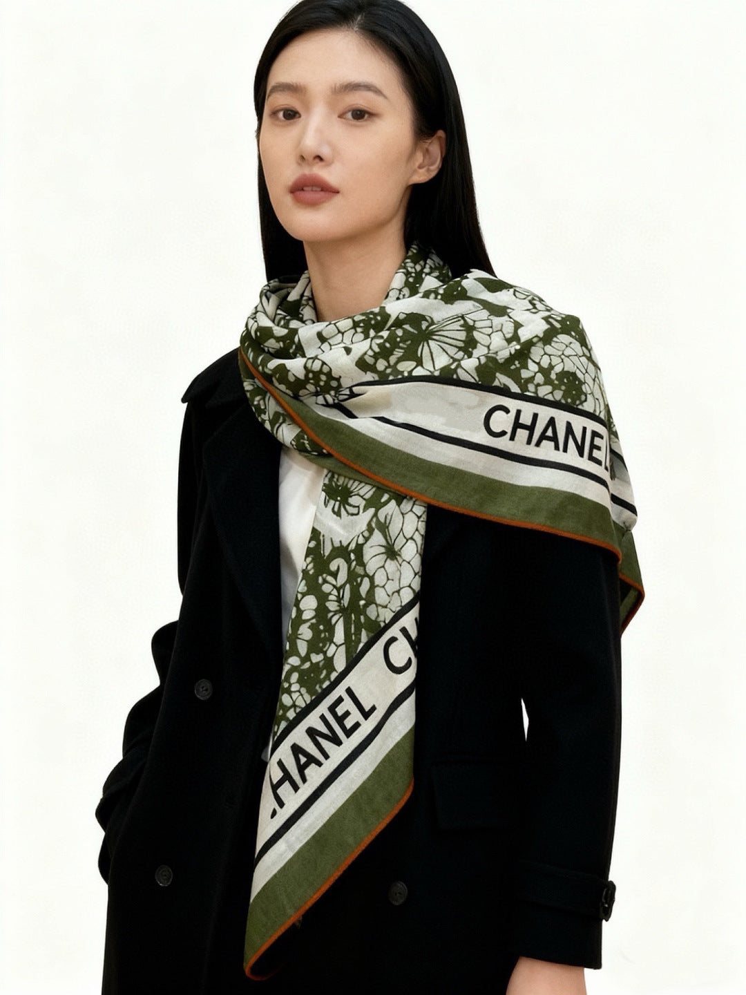Chanel 26s Scarf 140 In Cashmere Silk 306133