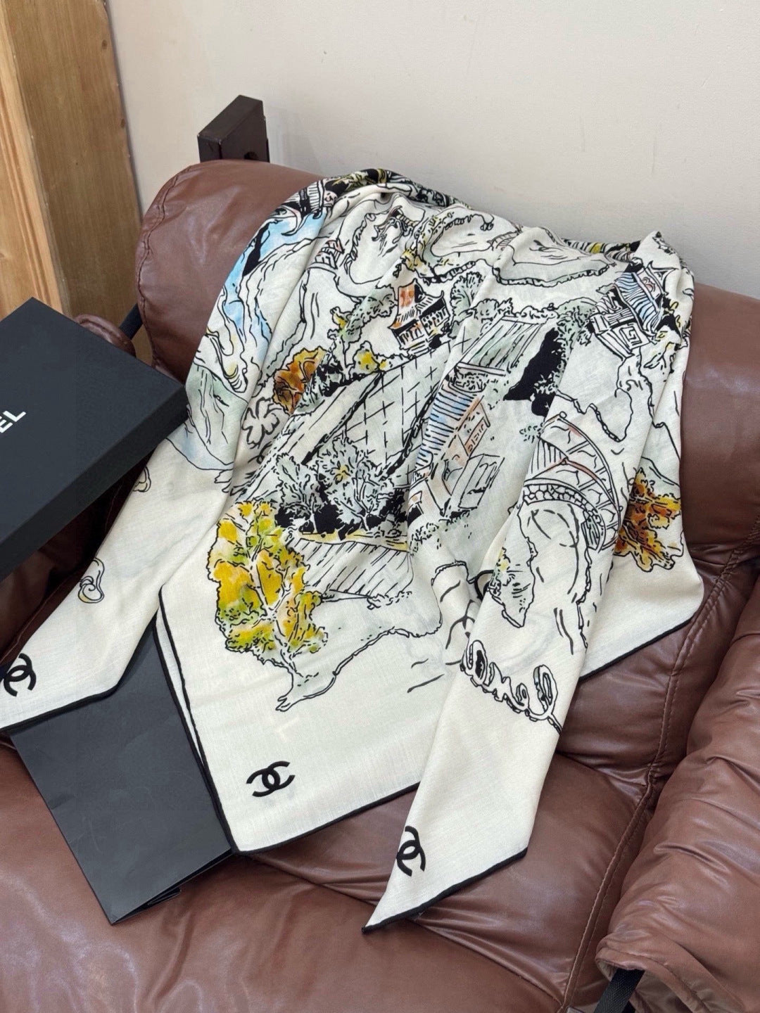 Chanel 26s Scarf 140 In Cashmere Silk 309324