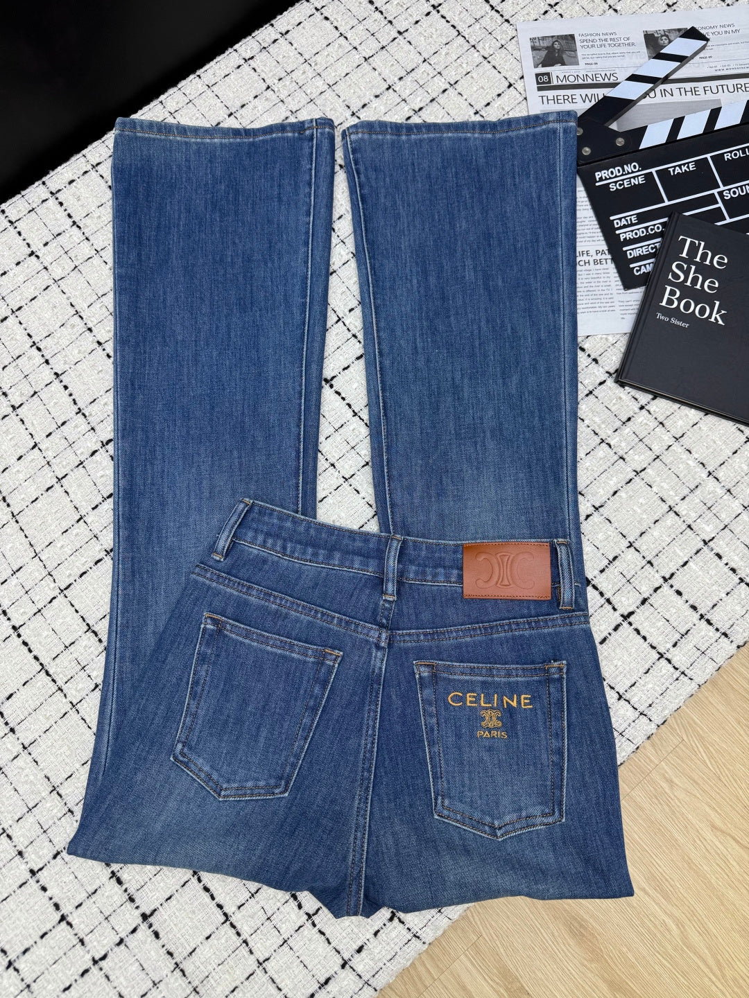 Loewe Flared Jeans Embroidered Logo Applique 404876