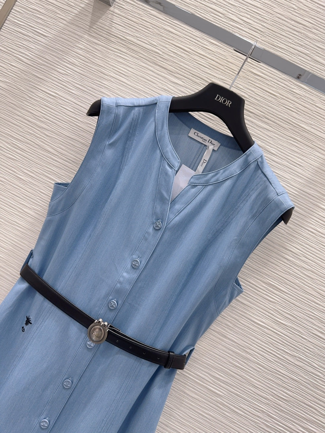 CD 26s Sleeveless Shirt Dress Light Blue Cotton Viscose 395003