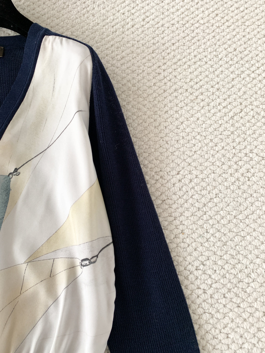 LP Libeccio Cardigan Blue Navy/Ivory Sky Mulberry Silk 380657