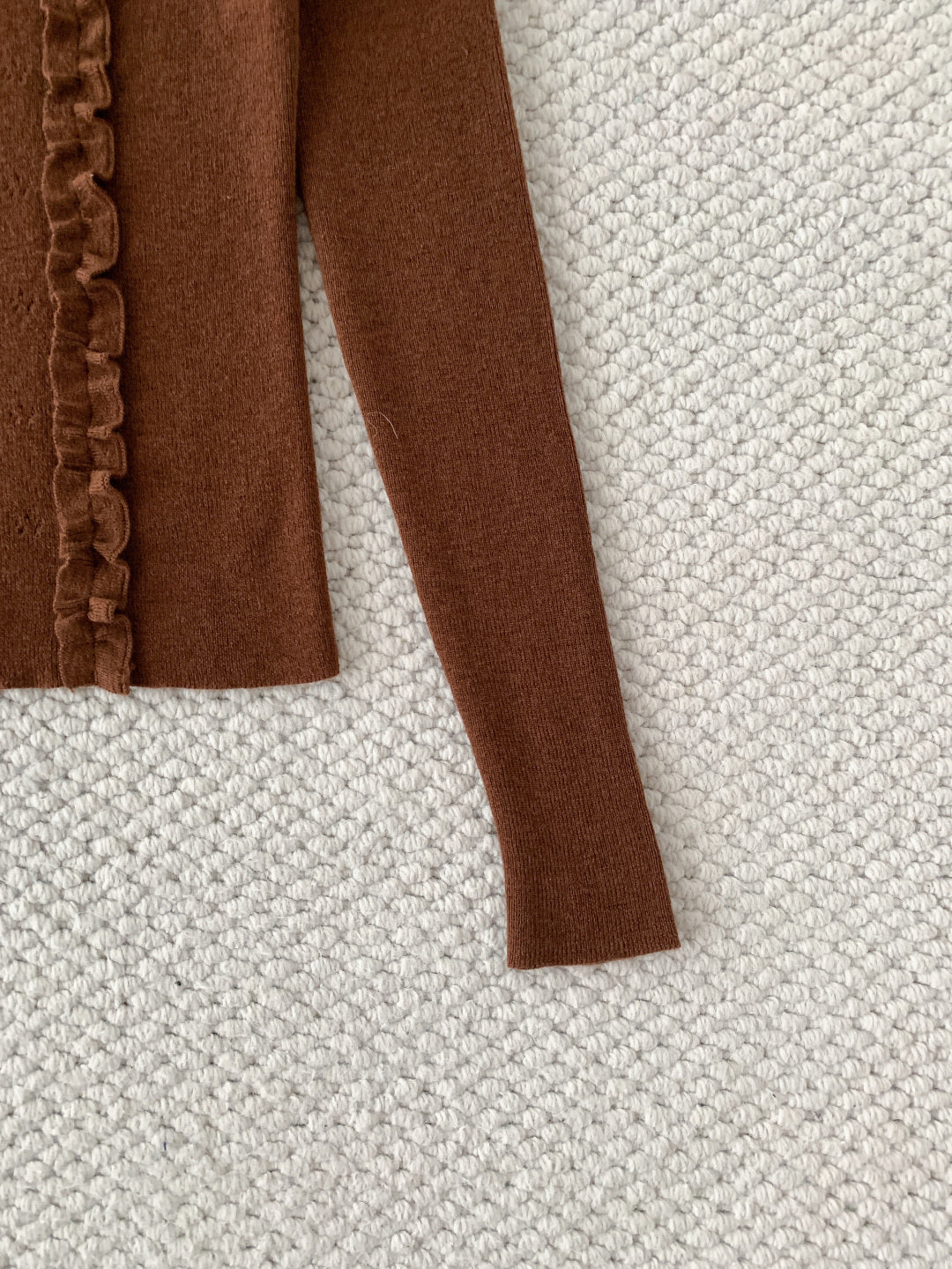 Miu 26s Cardigan Brown Cashmere Silk 380641