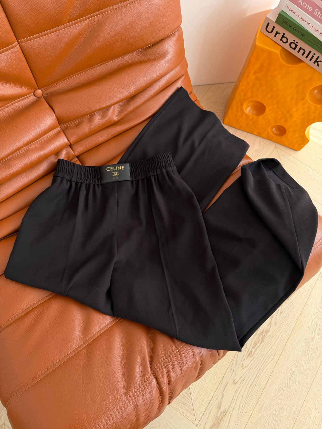 Celine Trousers Black Light Wool Cloth 341445
