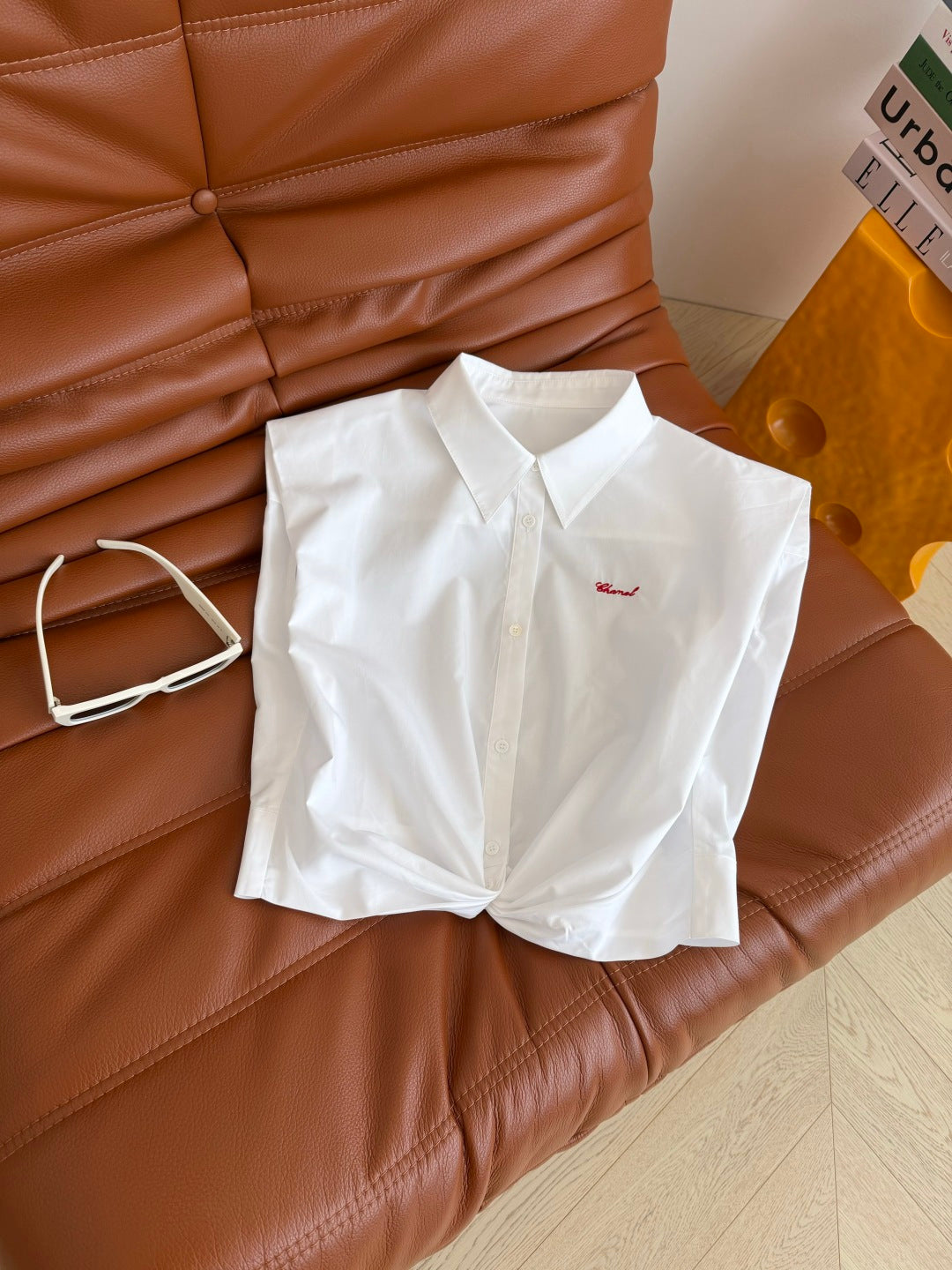 CC 26s Embroidered Letter Short Shirt 396136