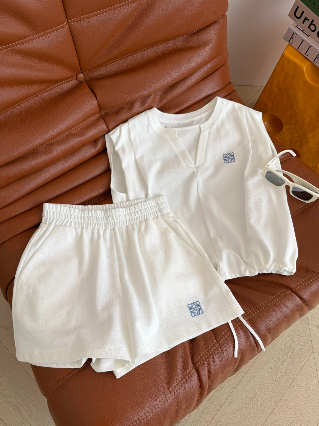 Loewe Essential Set Top & Short White Lyocell 396170