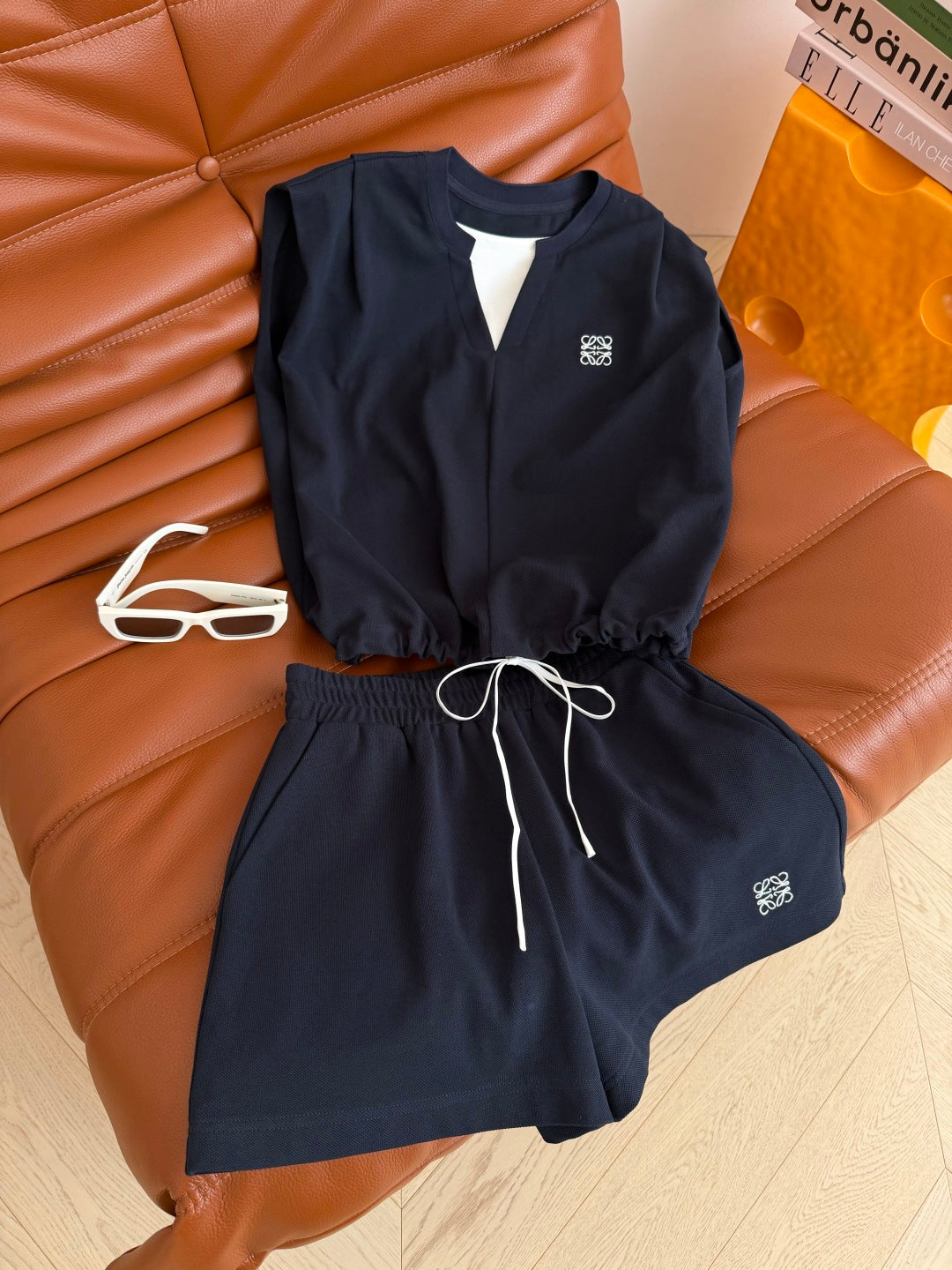 Loewe Essential Set Top & Short Dark Blue Lyocell 396171