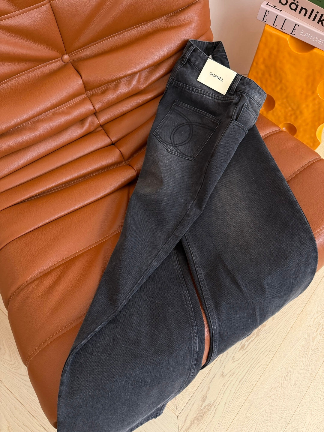 CC 26s Wide-Leg Trousers Black Denim 398130
