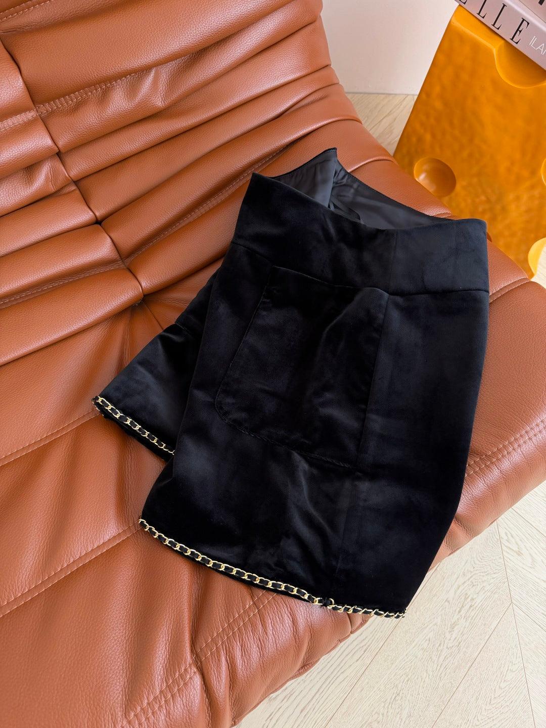 CC 26s Midi Skirt Black Velvet 424369