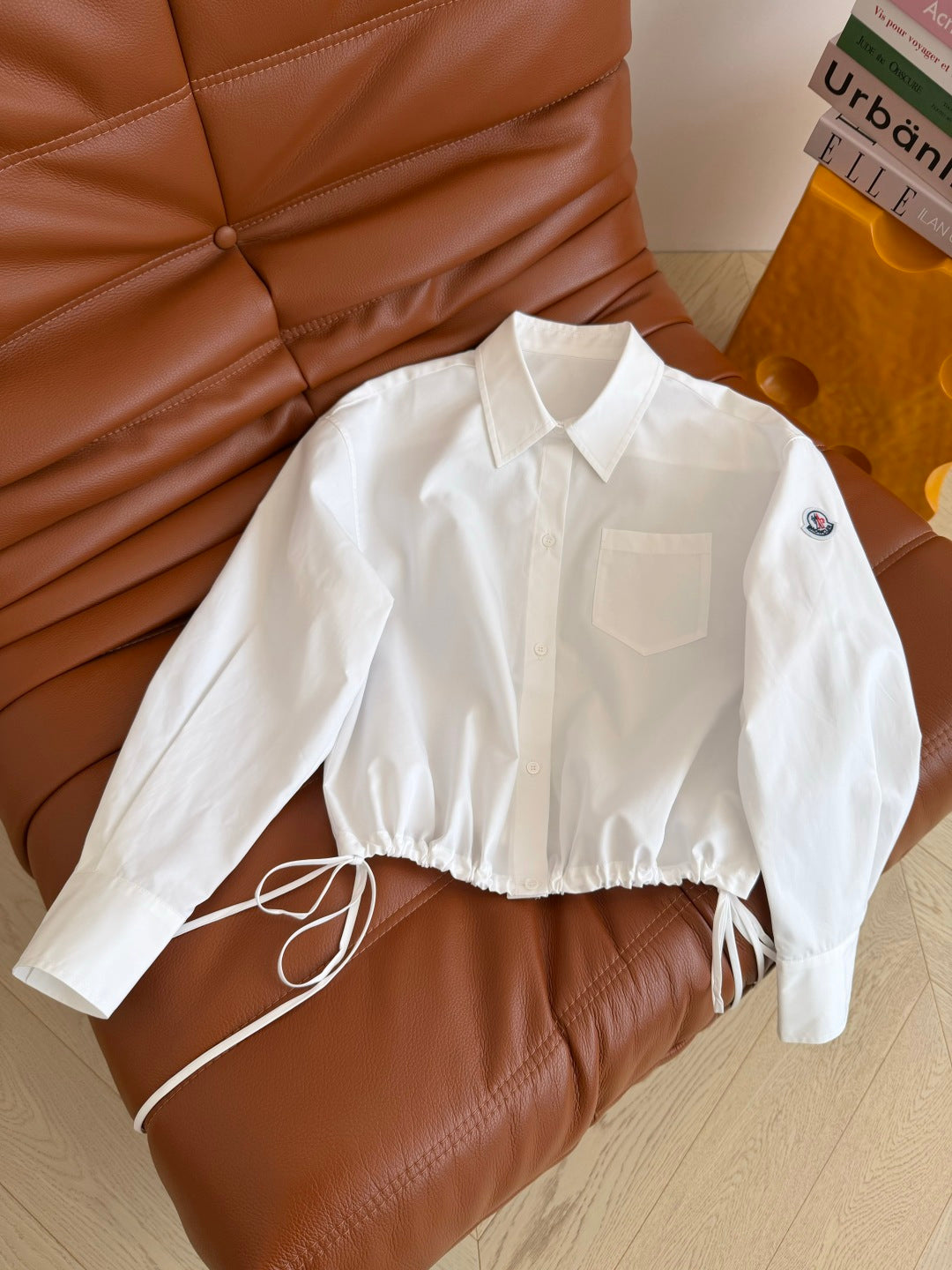 Moncler 26s Retro-Style Shirt Black White Cotton 424382