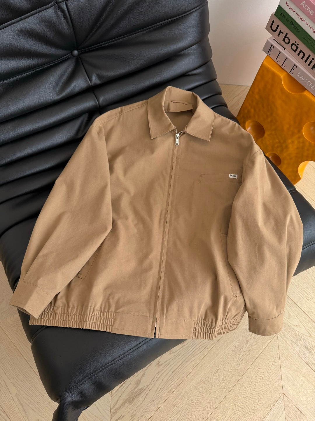 Prada 26s Casual Outfit Set Jacket + Pants Khaki Polyester 424336