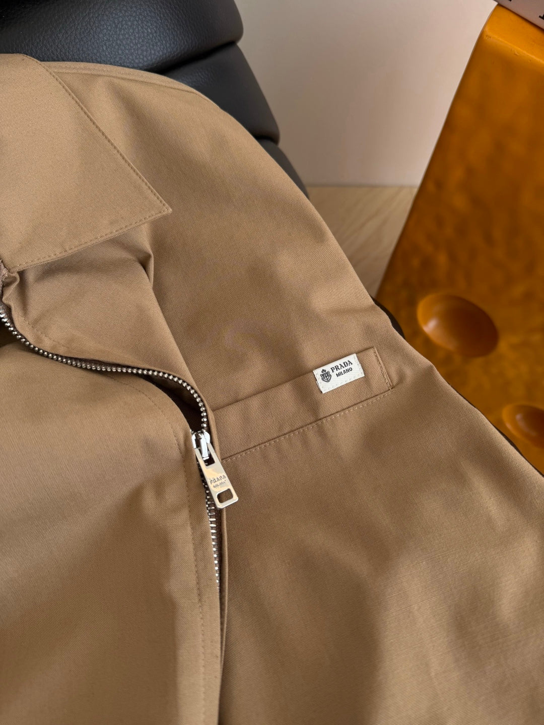 Prada 26s Casual Outfit Set Jacket + Pants Khaki Polyester 424336
