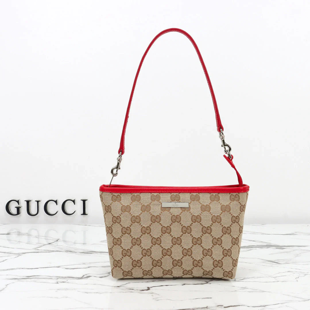 Gucci 2026 Tribeca Large Tote Bag Ebony Red Canvas Leather