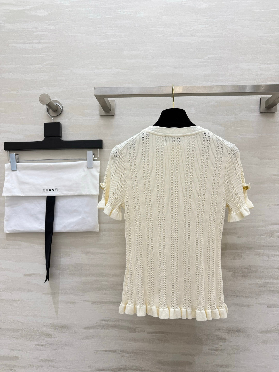 CC Short-Sleeved Top Ivory Cashmere 394202