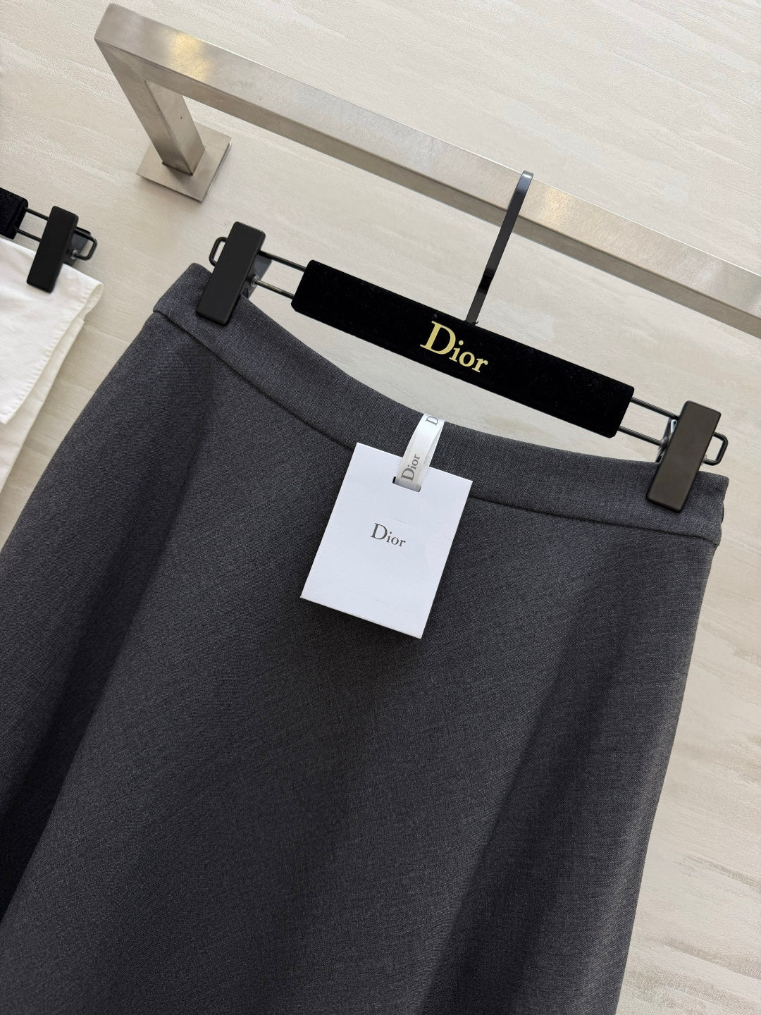 CD Mid-Length Skirt Black Wool Silk 394144