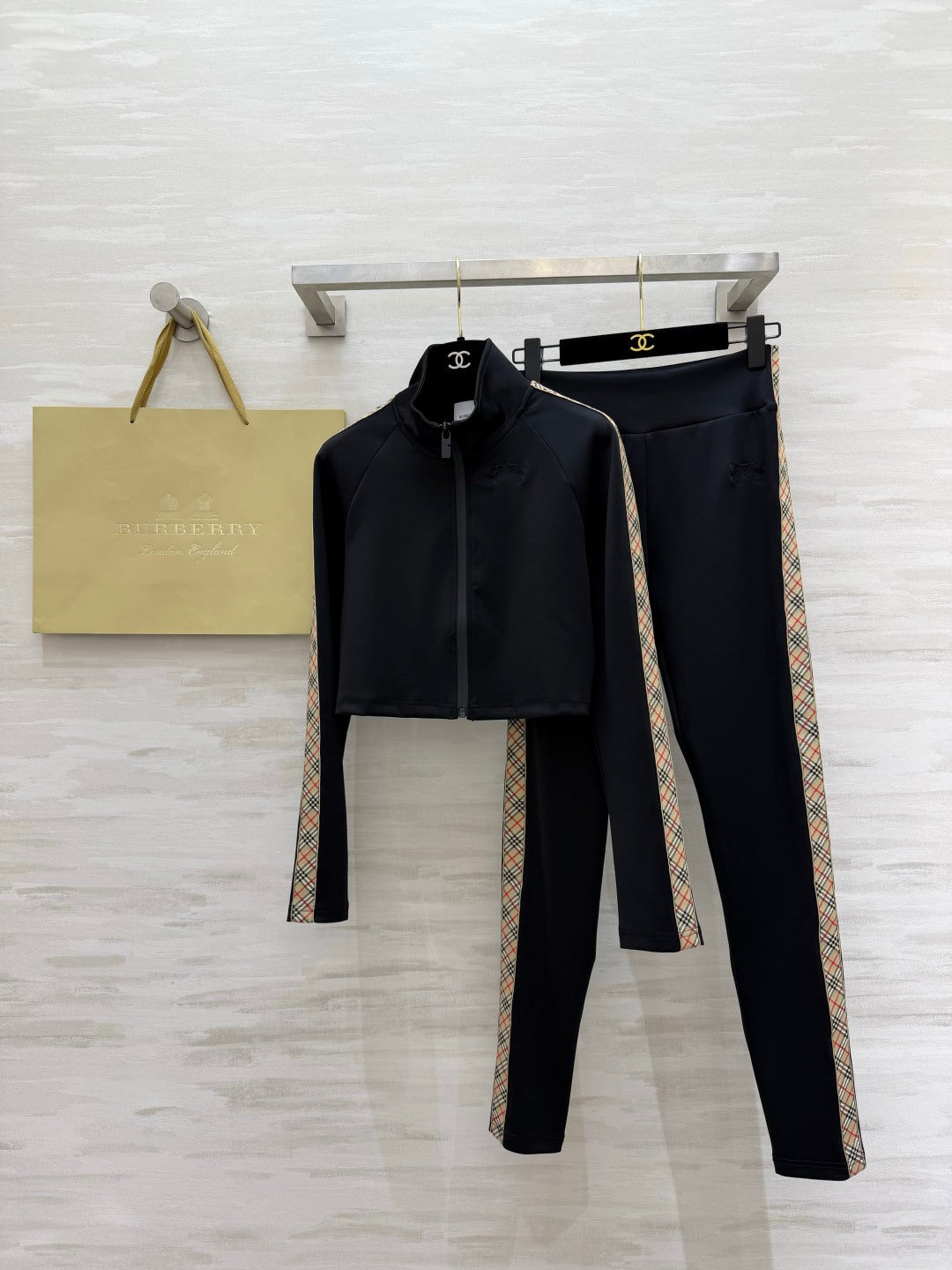 BRR Checkered Trim Tracksuit Black 397053