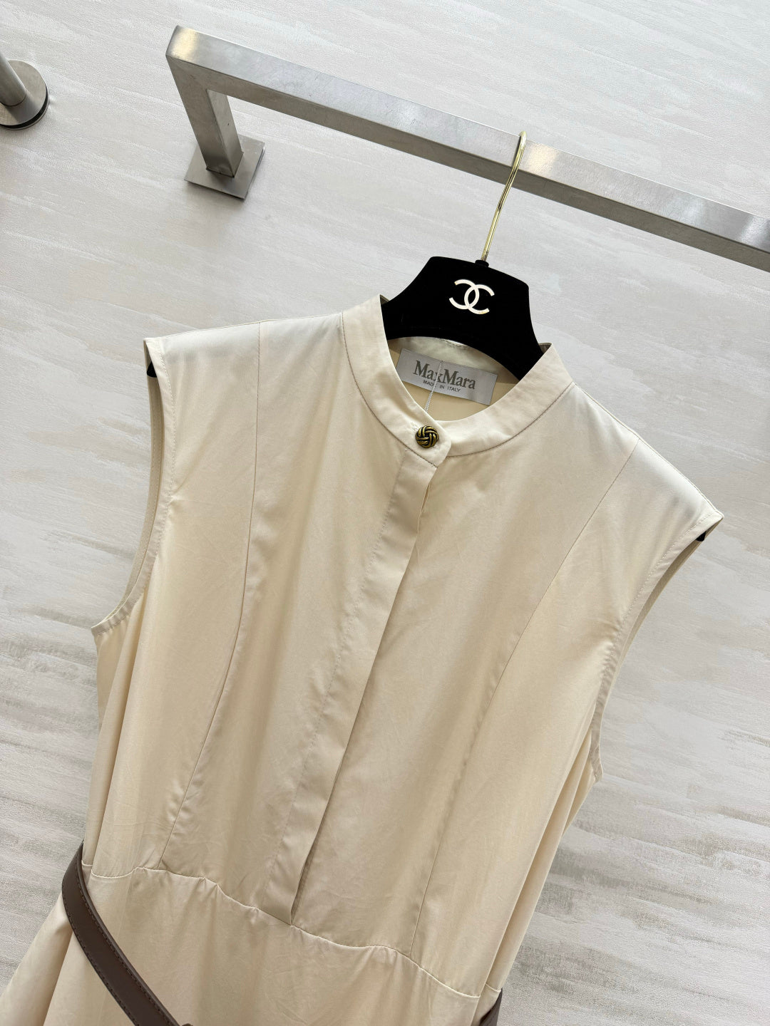 Max Mara Mstgesto Dress Cream Linen 397038