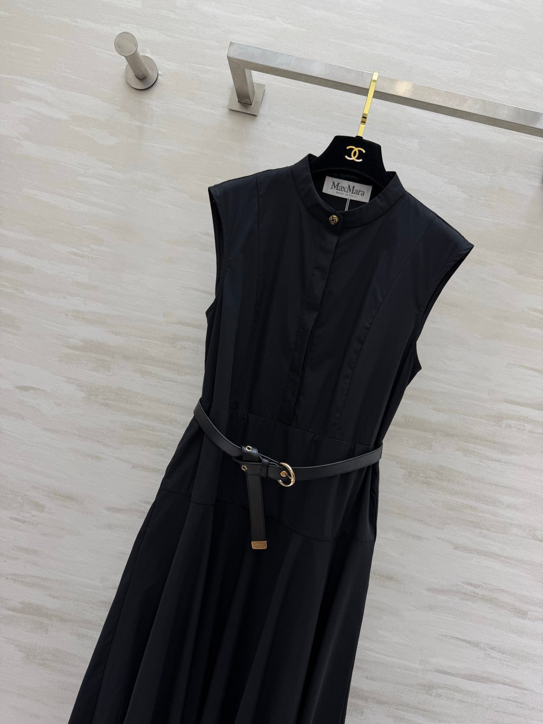 Max Mara Mstgesto Dress Black Linen 397040