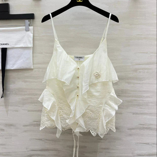 Chanel 2026 Tank Top Cream Cotton 402343