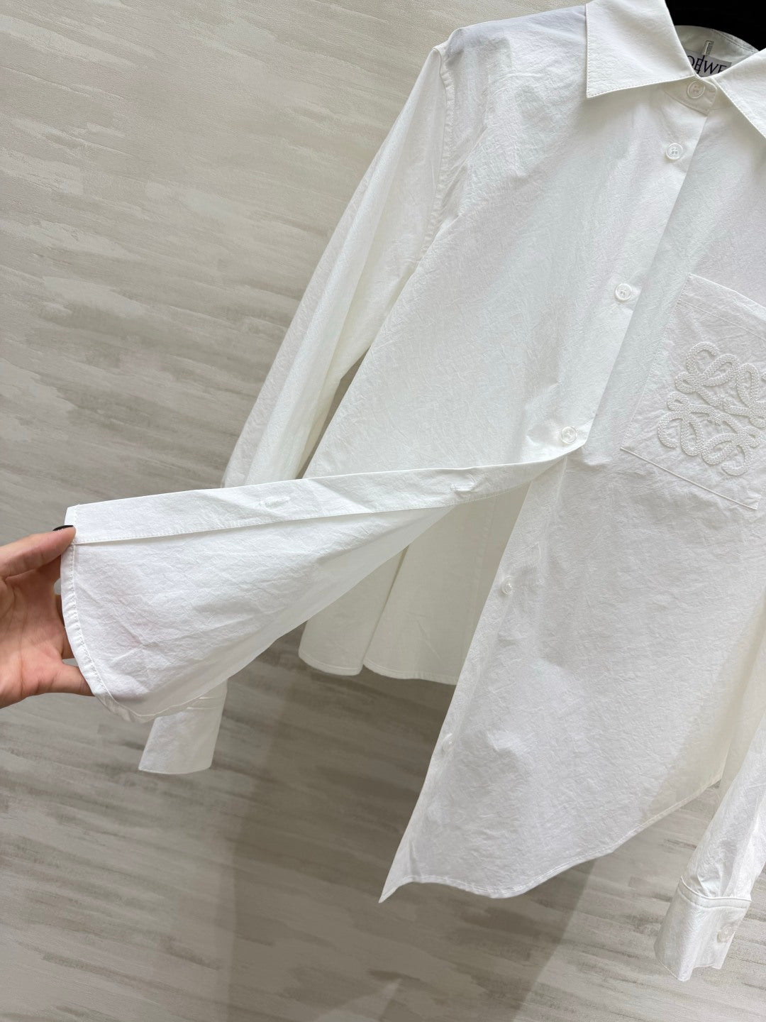 Loewe Embroidered Cotton Shirt White Cotton 410404