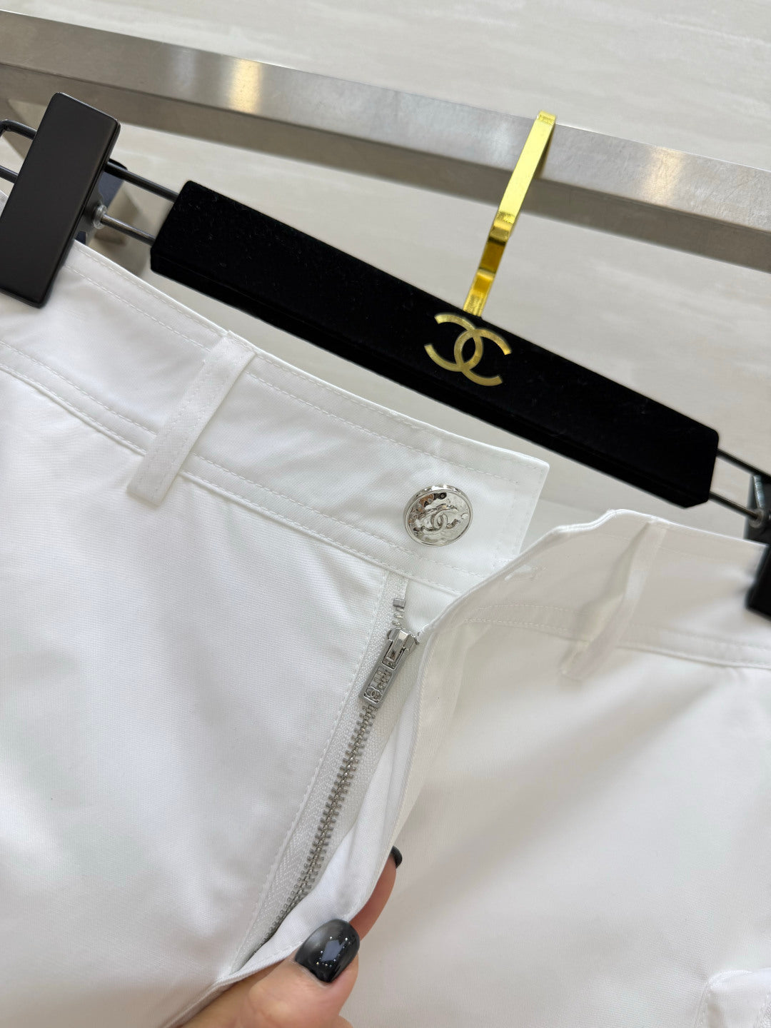 CC 26s Cargo Skirt White Cotton 412078