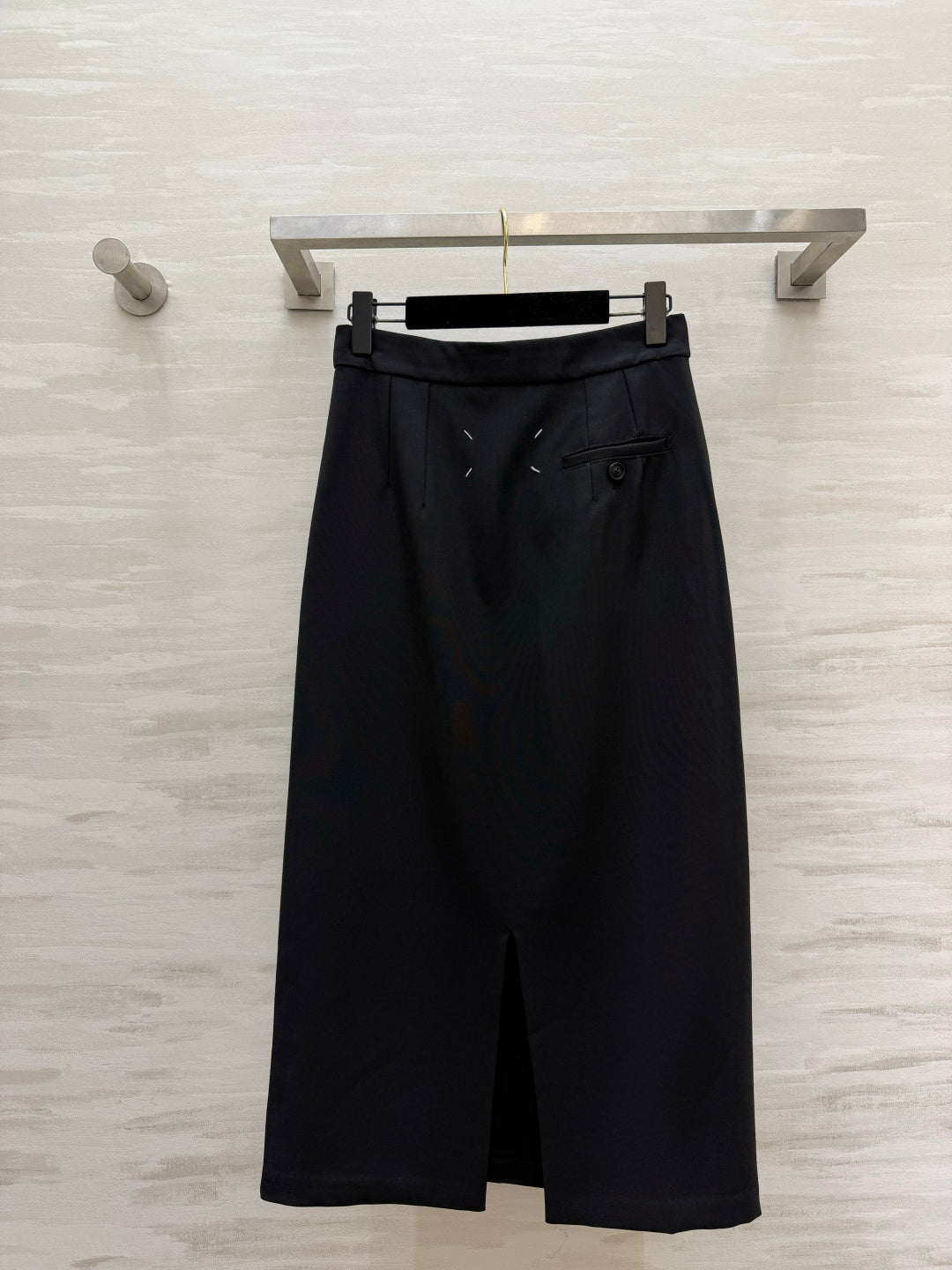 MM6 26S Black Flap Pocket Midi Skirt 428151