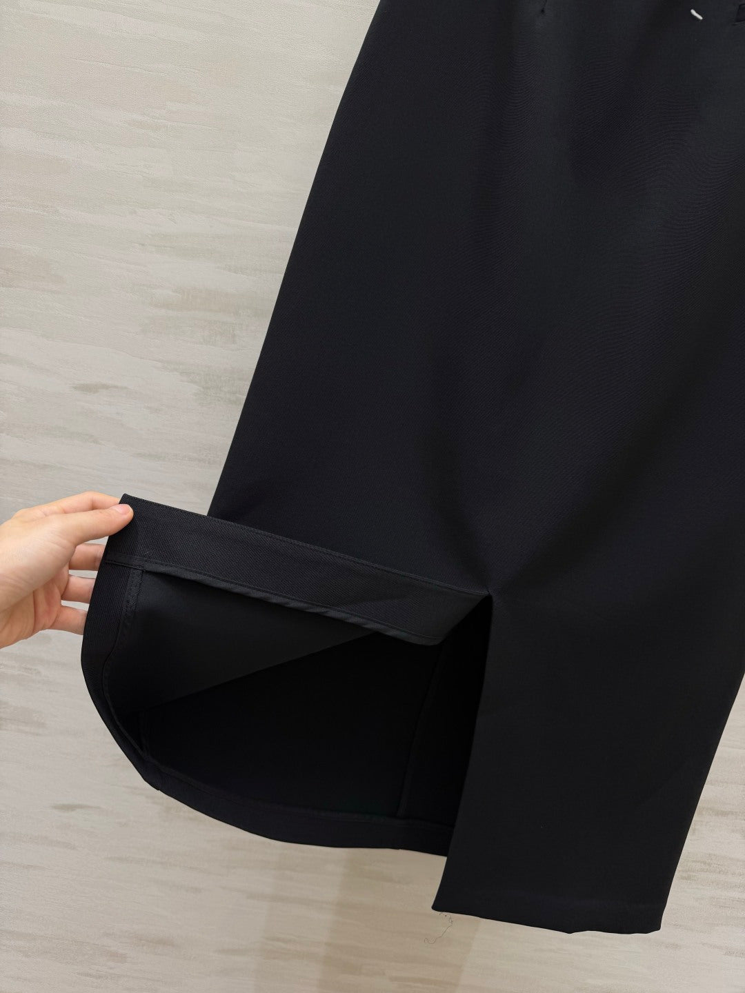 MM6 26S Black Flap Pocket Midi Skirt 428151