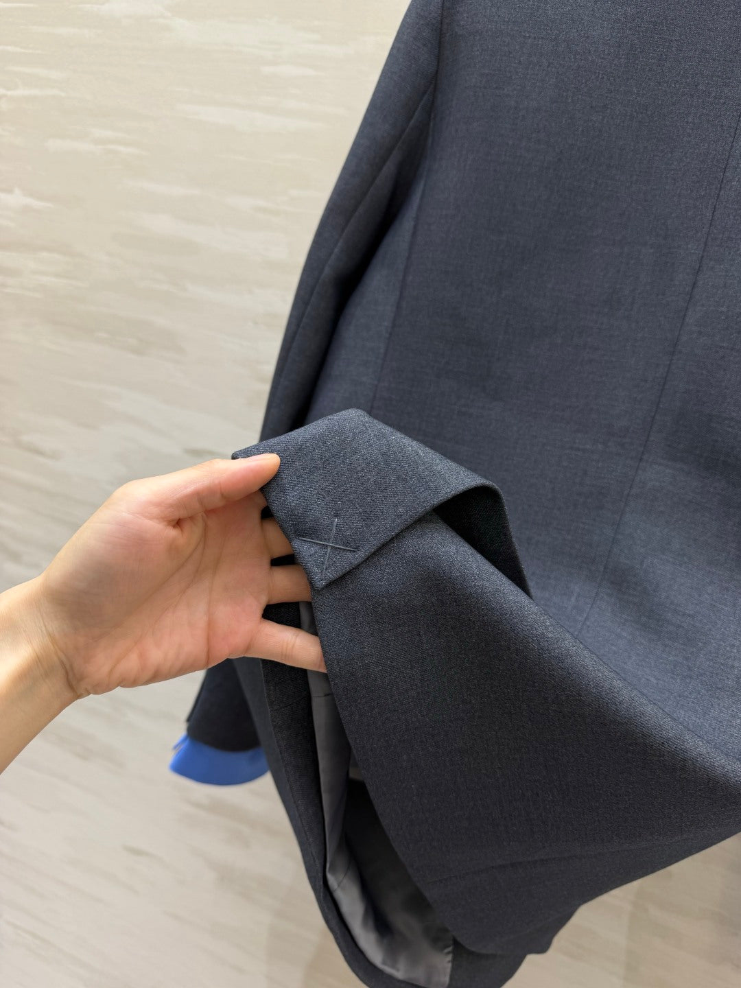 Miu Miu 26s Blazer and Skirt Set Grey Blue 438745