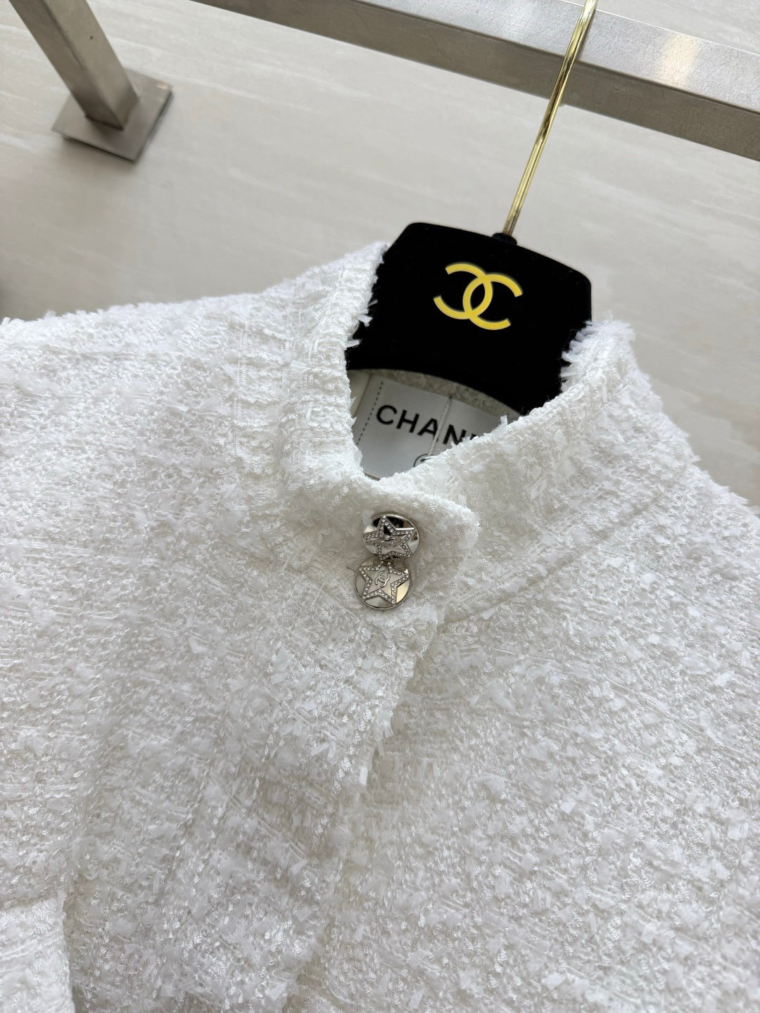 Chanel 26s White Tweed Jacket Style 435357
