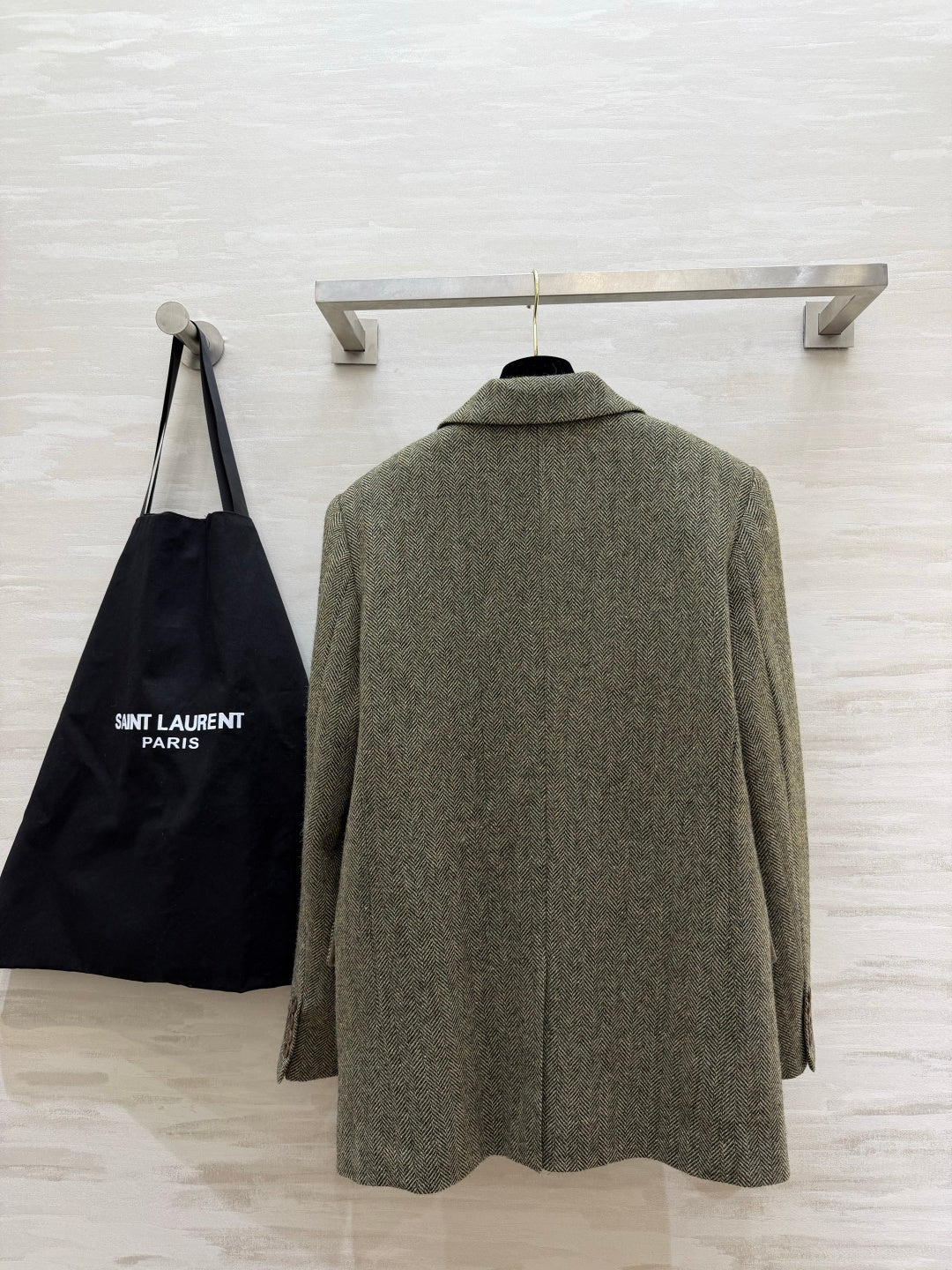 YSL 26s Khaki Wool Blazer Style 435351