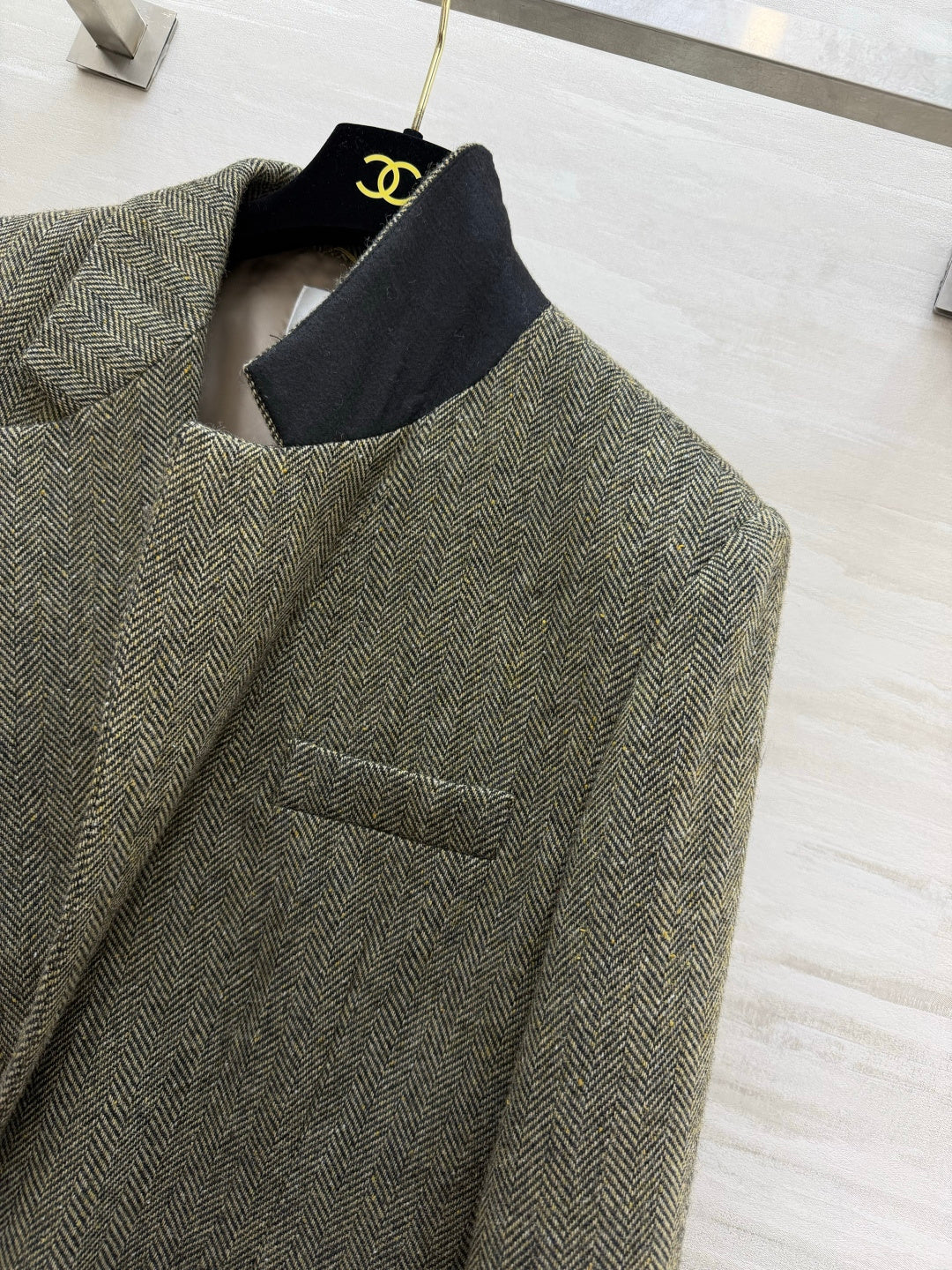 YSL 26s Khaki Wool Blazer Style 435351