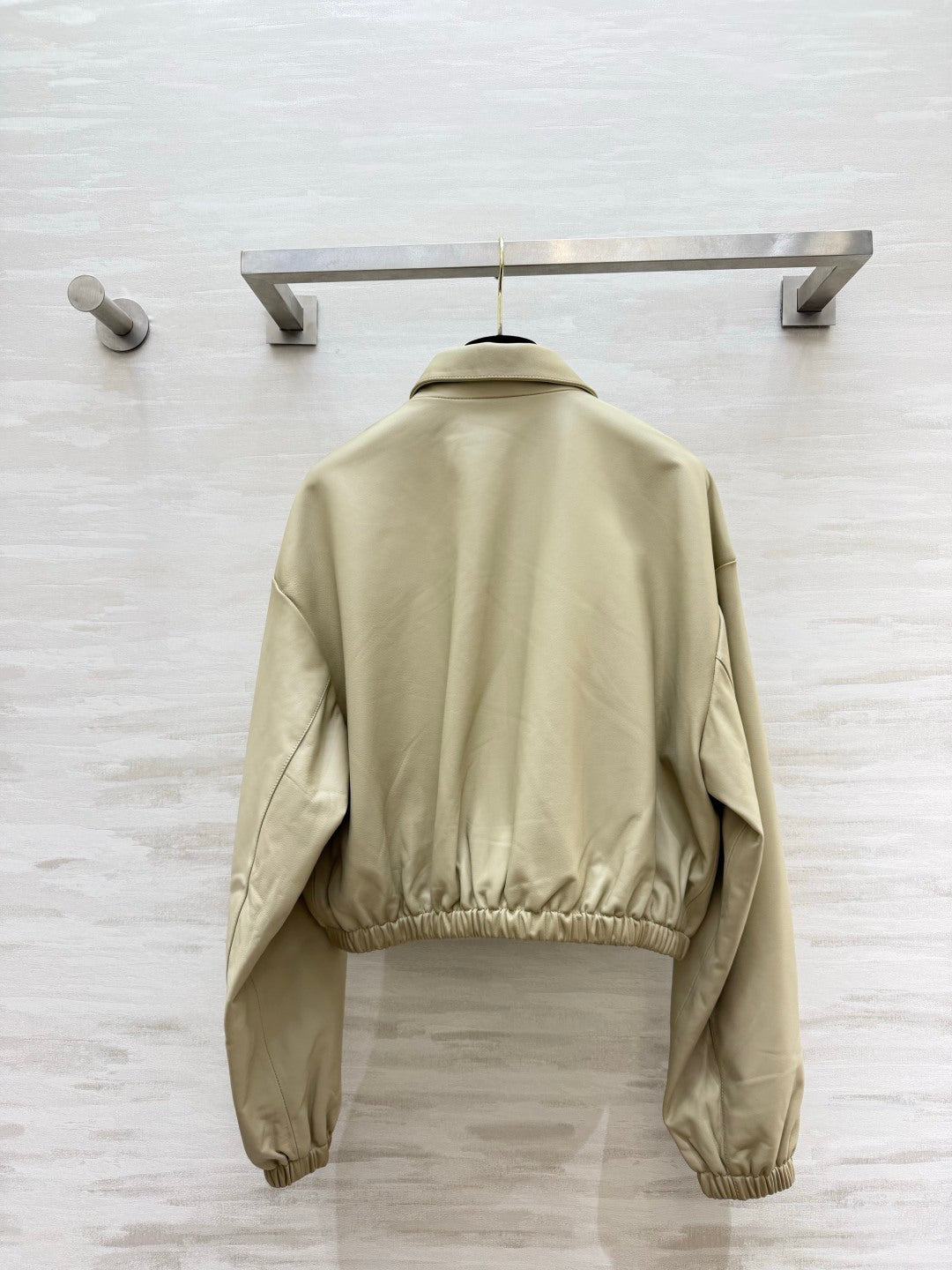 Prada 26s Beige Leather Jacket Style 435345