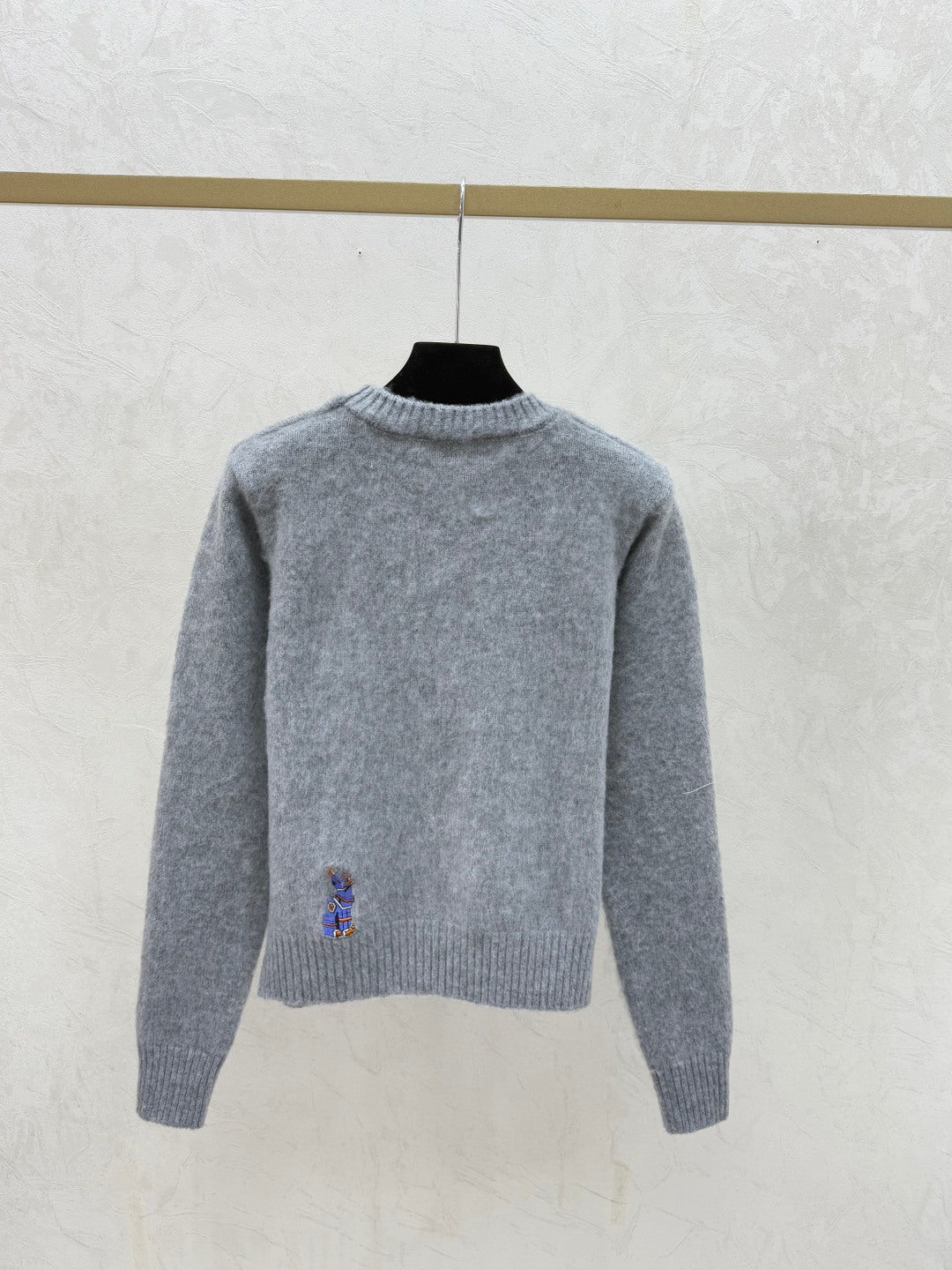 Loewe 2025 Round Neck Embroidered Logo Sweater Woo