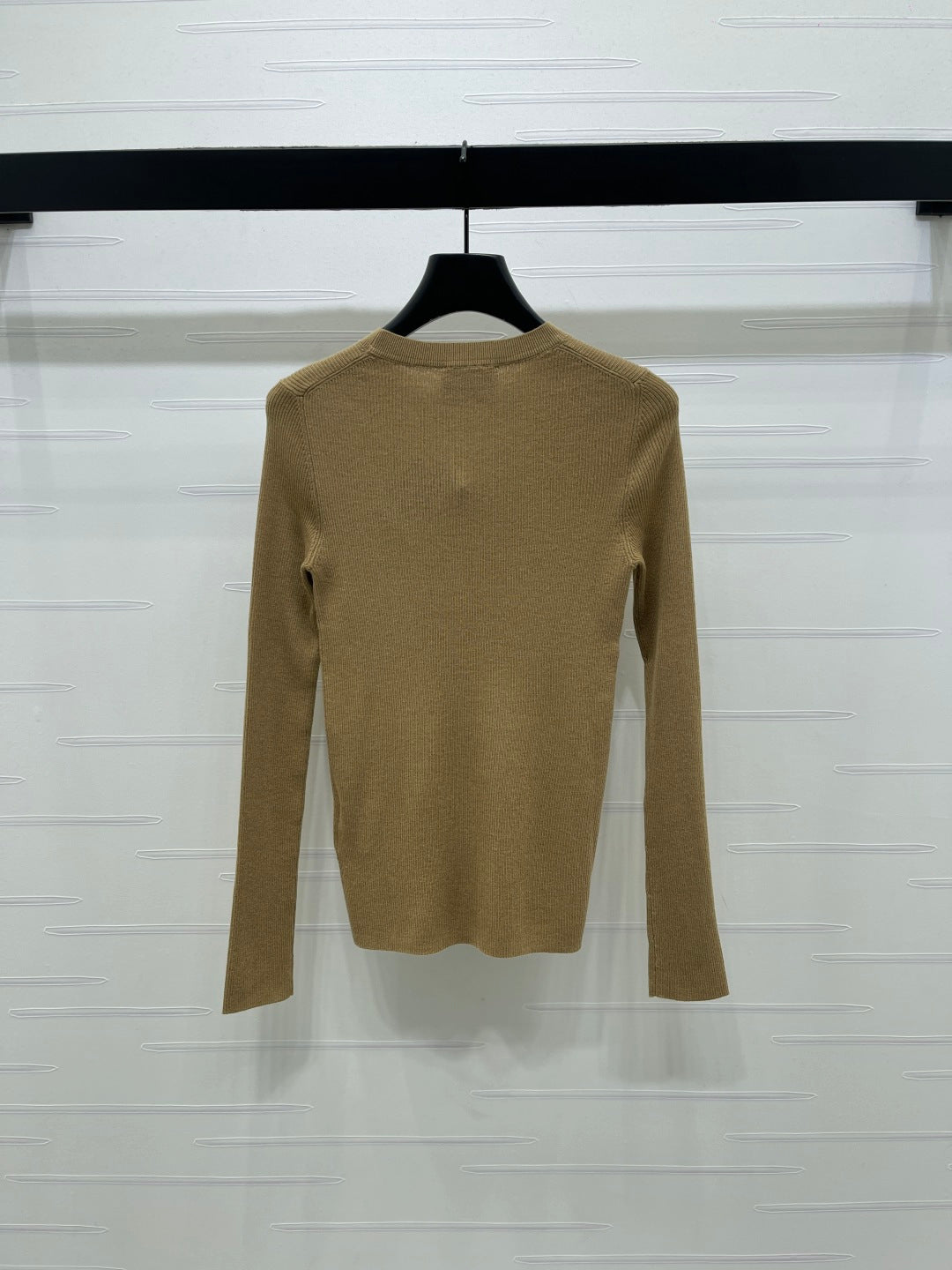 Prada Logo-Intarsia Wool Jumper Camel Wool 351032