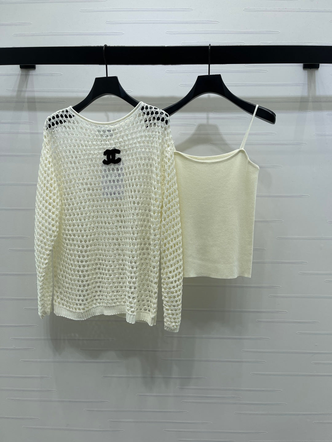 CC Ayered Long-Sleeved Top Ivory Knit 343583