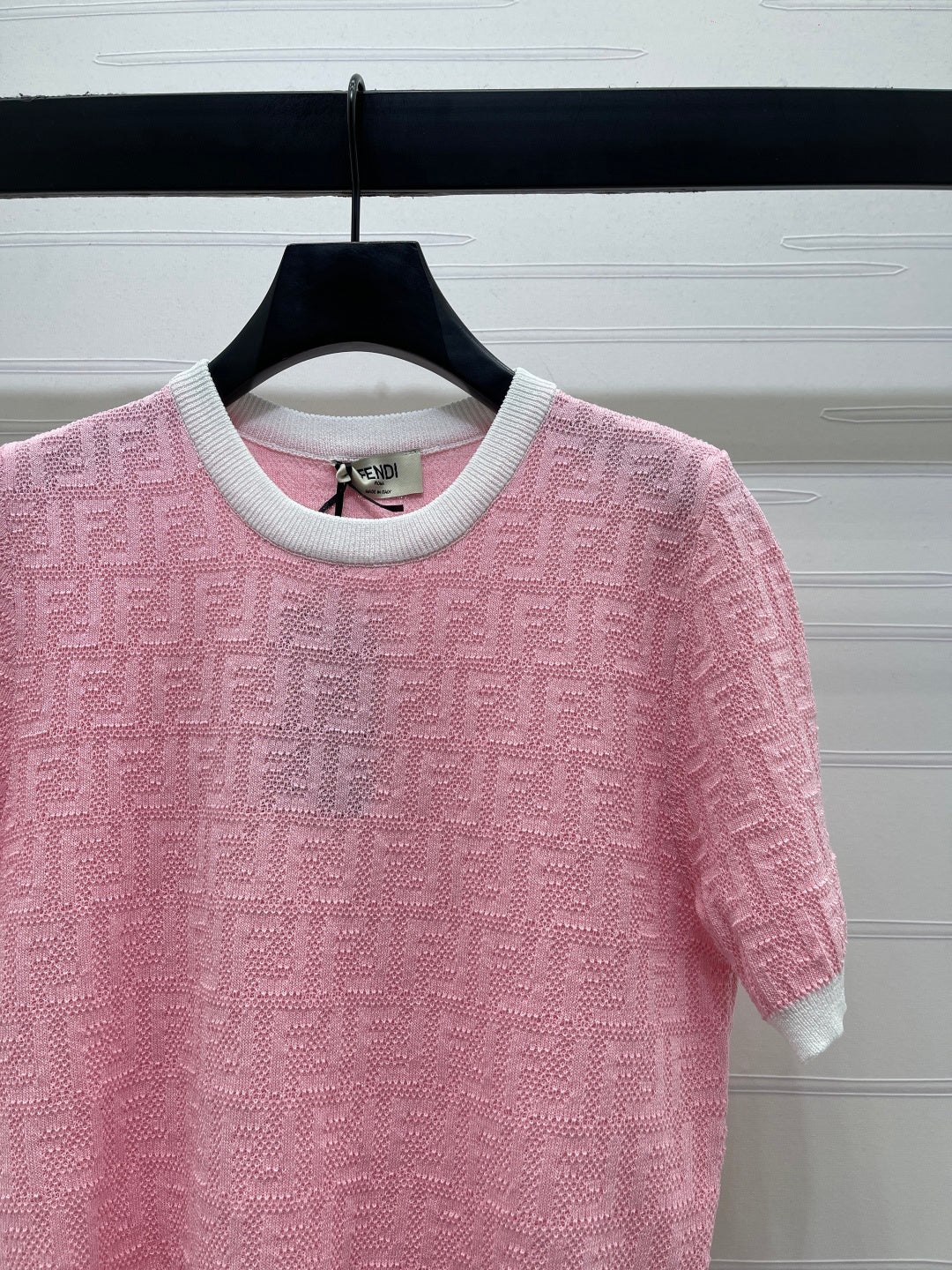 Fendi Wool Crewneck Jumper Grapefruit Viscose 351028