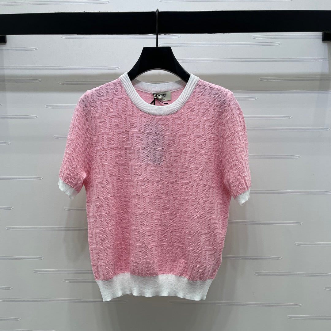 Fendi Wool Crewneck Jumper Grapefruit Viscose 351028
