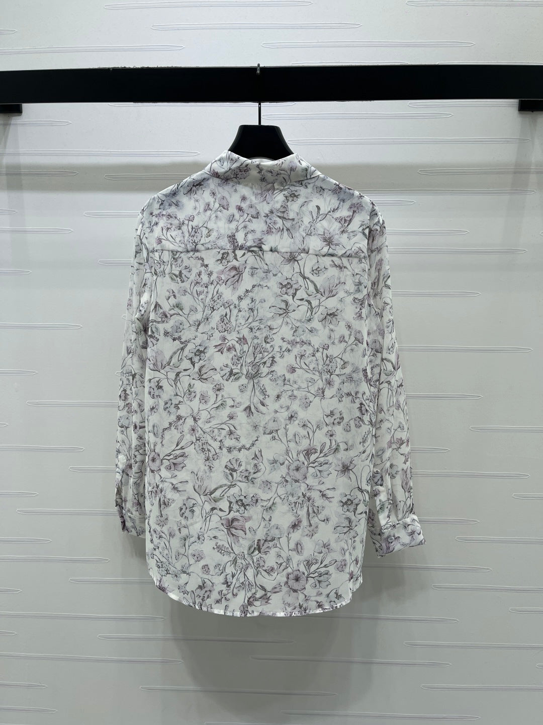 CD Printed Sheer Long-Sleeve Shirt 392643