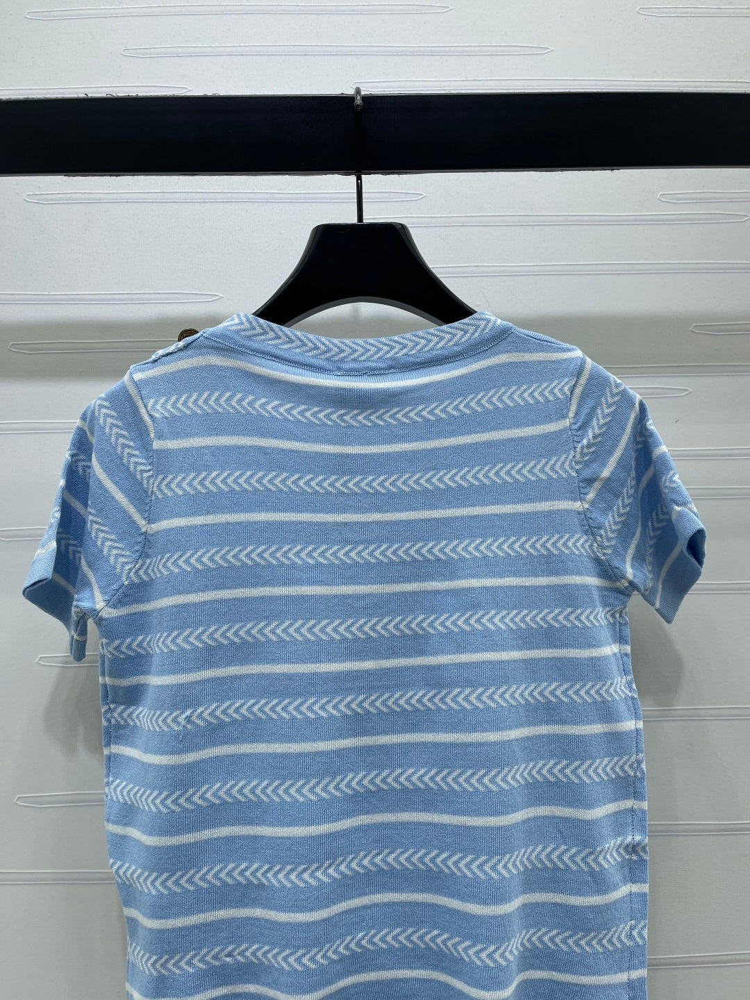 CC 26s Short-Sleeved Top White Blue Cotton 373097