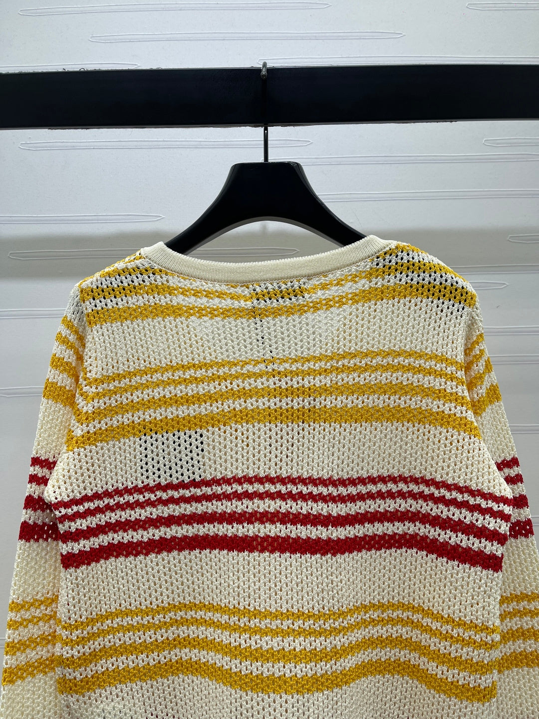 Miu Long-Sleeved Cardigan Red Yellow Wool 373132